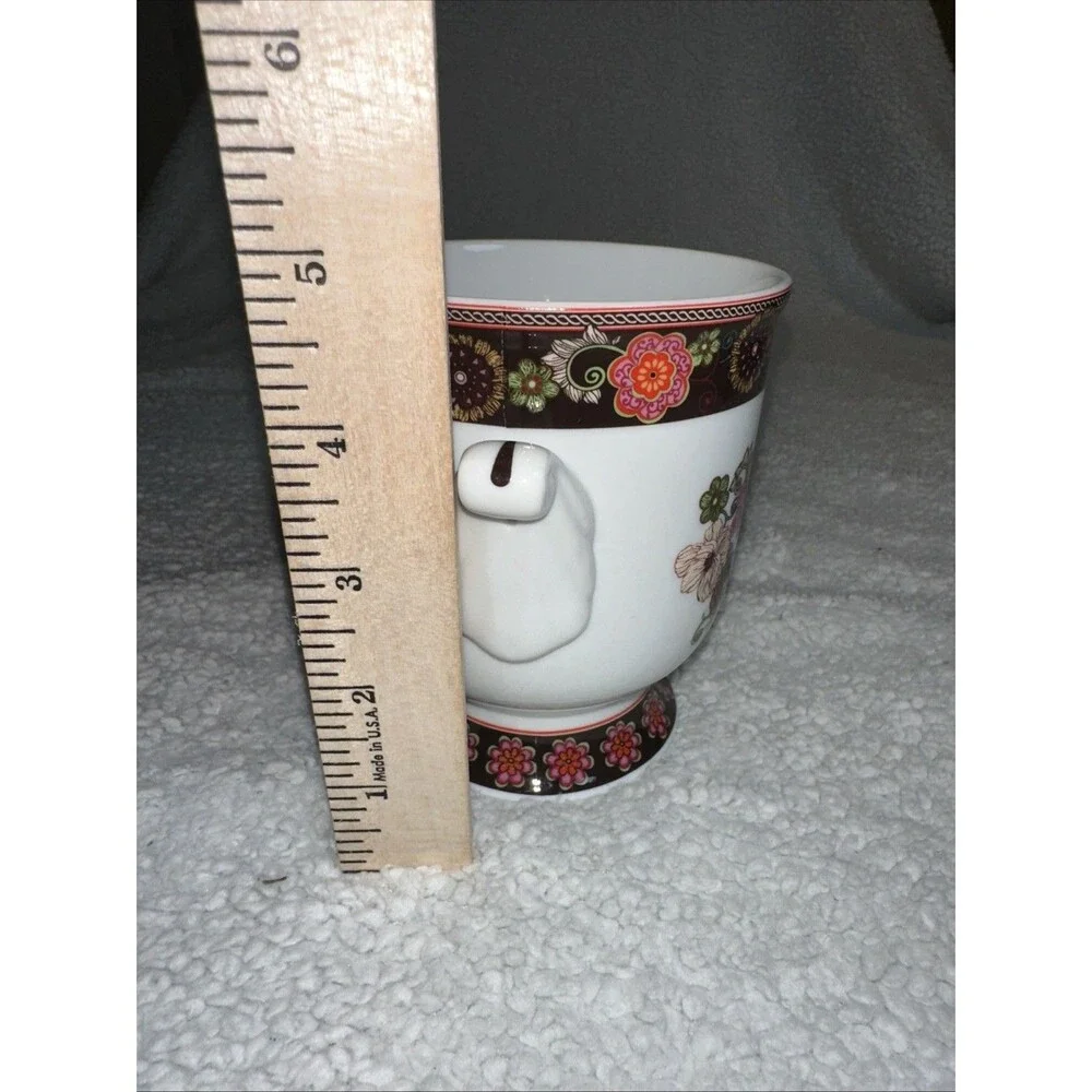 VERA BRADLEY Mod Floral Pink  Planter Vase w/ Handles Andrea by Sadek